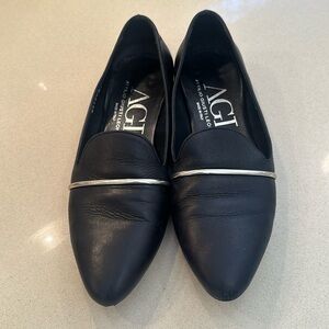 AGL black flats with silver trim size 37.5